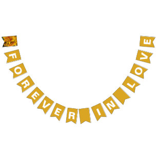 Banderines Boda Amarillo Dorado Amor Eterno