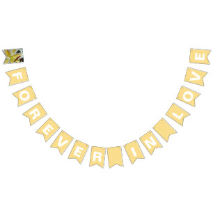 Banderines Boda Amarillo Mantequilla Por Siempre Enamorados