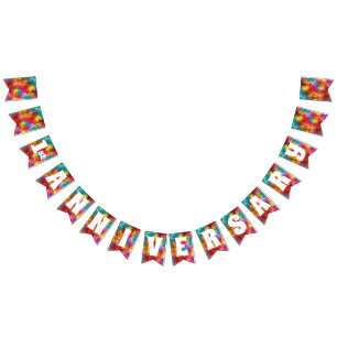 BANDERINES BODA ANIVERSARIO COLORIDO LLUVIA PERSONALIZADA