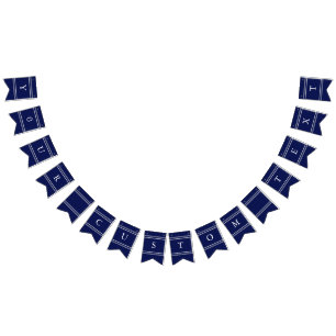 Banderines Boda azul de la Marina Negra clásica