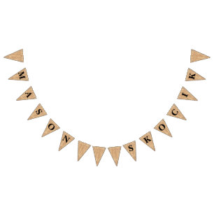 Banderines Boda Burlap Jute Bunting "Names"
