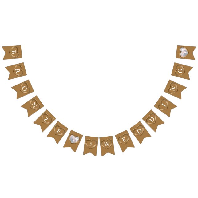 Banderines Boda de bronce foto de personalizado en el octavo  (Todo)