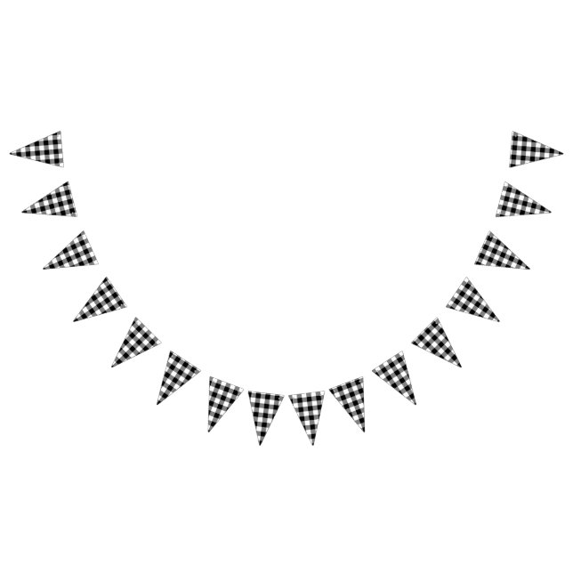 Banderines Boda de campo de Gingham negra (Todo)