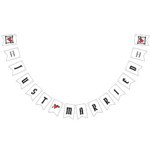 Banderines Boda de corazón de amor personalizado