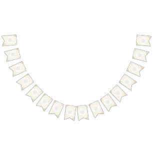 Banderines Boda de Flores de Peonies Blancos