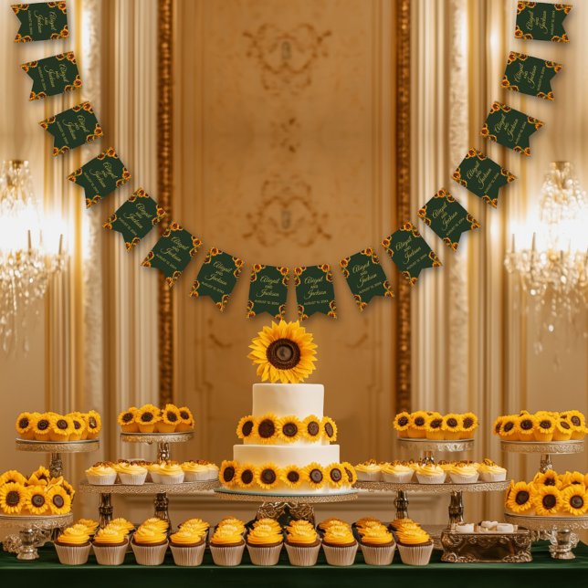 Banderines Boda de girasol Bosque Verde y Oro (Subido por el creador)