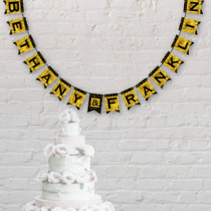 Banderines Boda de Patten de Punto de Oro Aleatorio Personali