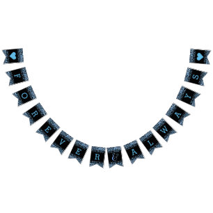 Banderines Boda de puntos de confetti de color azul para siem