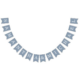Banderines Boda Dusty Blue Bride & Groom Nombres simples