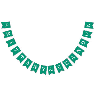 Banderines Boda Emerald Green Nombres simples de novias y nov