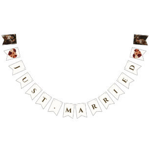 Banderines Boda floral de otoño con foto personalizada
