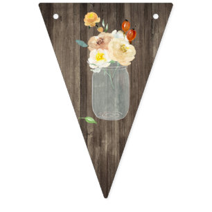 Banderines Boda floral poner crema del país de la viruta del