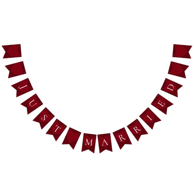 Banderines Boda Gótico del Corazón Negro Rojo (Todo)