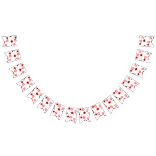 Banderines Boda japonés de flores de cerezo moderno acuarela