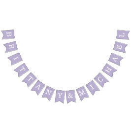 Banderines Boda Lavender Simple Purple Bried & Groom Names