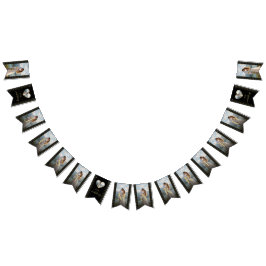 Banderines Boda personalizada de lunares dorados y negros