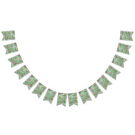 Banderines Boda Primavera Jardín de Rosas Rosadas