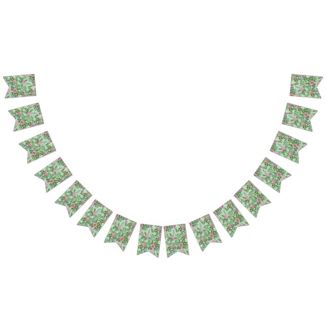 Banderines Boda Primavera Jardín de Rosas Rosadas (Todo)