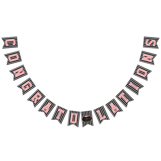 Banderines Boda rosada blanca negra de Congrats de la pizarra (Todo)