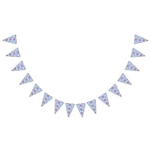 Banderines Boda Shabby Blue Pastel Flores Fiesta Floral