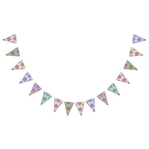Banderines Boda Shabby Pastel Flores Fiesta Floral Bunting