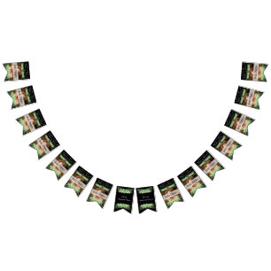 Banderines Boda tropical Palm Verde deja foto negra