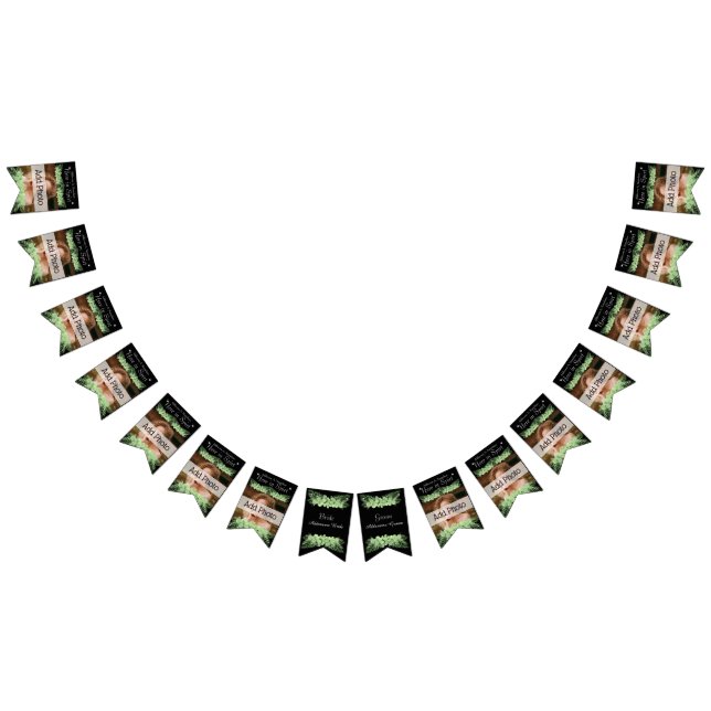 Banderines Boda tropical Palm Verde deja foto negra (Todo)