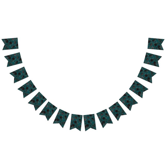 Banderines Boda Verde azulado de Rosas negros (Todo)