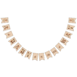 Banderines Boho Floral en Creamy Ivory Baby Shower