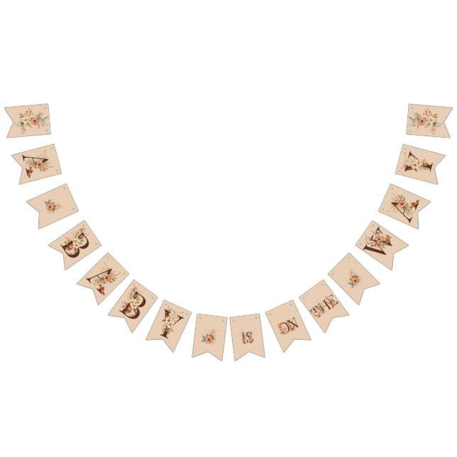 Banderines Boho Floral en Creamy Ivory Baby Shower (Todo)