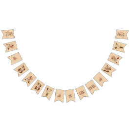 Banderines Boho Floral en el Baby Shower Textured Tan