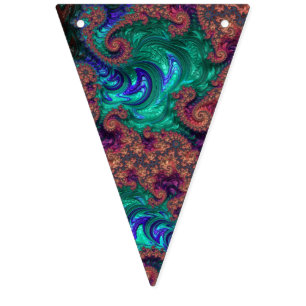 Banderines Boho Groovy Colorido Tono de Joyas Abstracto Fract