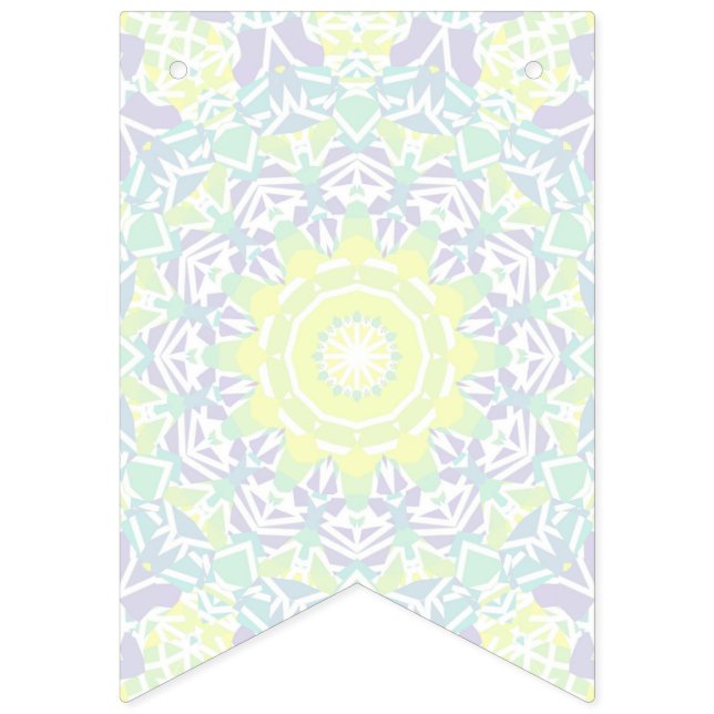 Banderines Boho Hippie Mandala geométrico intrincado colorido (Primera bandera)