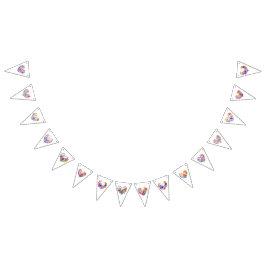 Banderines Bonito Acuarela Pastel Corazones Florales