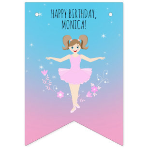 Banderines Bonito Ballerina Chica Fiesta de cumpleaños