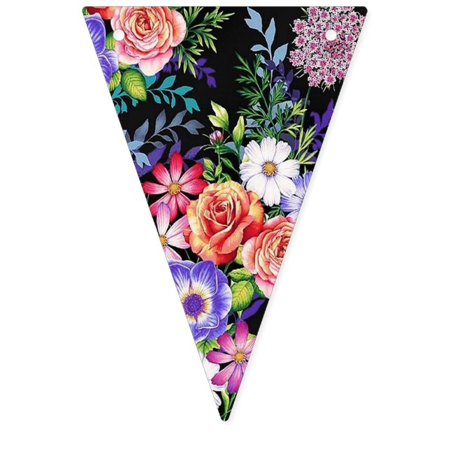 Banderines Bonito Bunting Floral Vintage. (Séptima bandera)