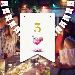 Banderines Bonito en Cocktail Tema rosado 30 cumpleaños