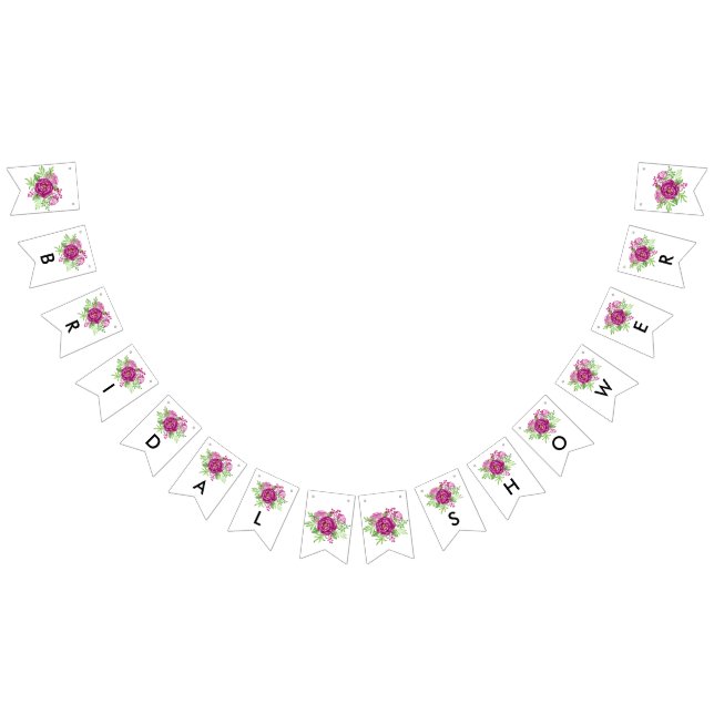 Banderines Borgoña acuarela Peonies Bridal Shower (Todo)