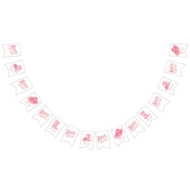 Banderines Botas y Burbujas Despedida de Soltera Vaquera Rosa (Todo)