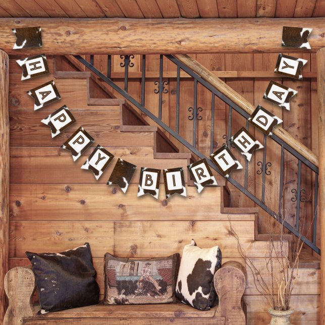 Banderines Bovino de impresión animal Stampede Brown (Subido por el creador)