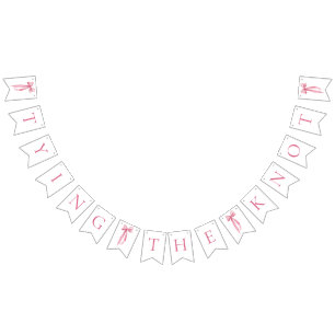 Banderines Bow rosado atando la ducha nupcial