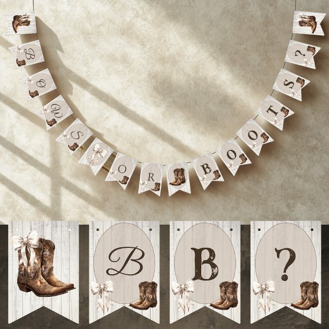 Banderines Bows or Boots Rustic Boho Gender Reveal Party (Subido por el creador)
