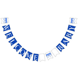 Banderines BOYA BLUE "Welcome Baby" BABY SHOWER