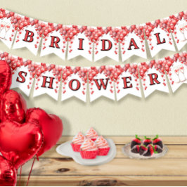 Banderines Bridal Shower Valentine Hearts Cheque para amar