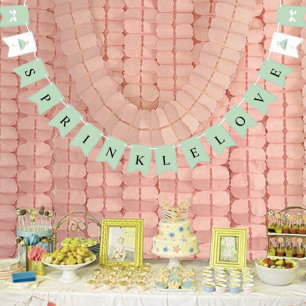 Banderines BRIDE Sprinkle Love Sage Green Bridal Shower Fiest