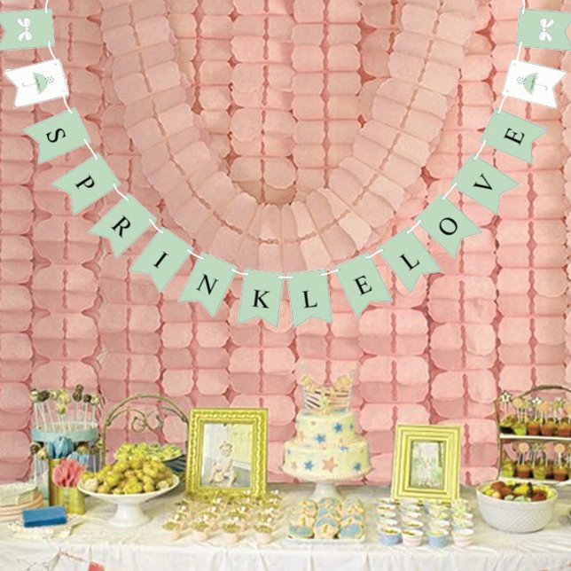 Banderines BRIDE Sprinkle Love Sage Green Bridal Shower Fiest (Subido por el creador)