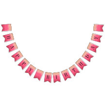 Bright Pink Happy Birday with Gold Purpurina