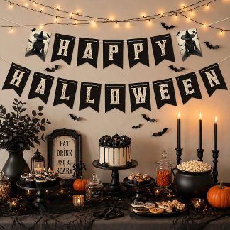Banderines Bruja Encantadora Feliz Halloween