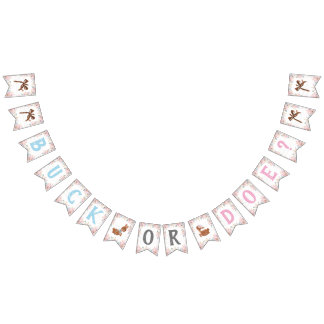 Banderines ¿Buck o Doe? Revelación de Baby Shower