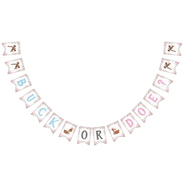 Banderines ¿Buck o Doe? Revelación de Baby Shower (Todo)